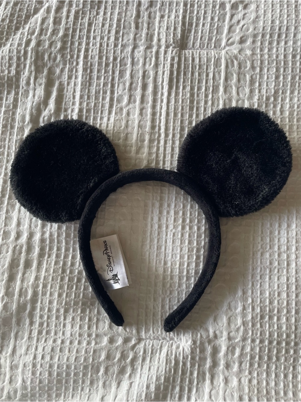 Disney Parks Black Plush Mickey Mouse Ear Headband